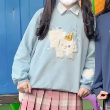 Podzim Zima College Styl Japonské Měkké Dívka, Roztomilý Student Korejské Verzi Volné Přírodě Dívka Mikina Kabát Ženy Módní Roztomilé