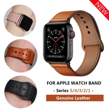 Popruh pro pulseira apple watch band 5 4 3 42 mm 38 mm 40 mm 44 mm kožený sportovní vysoce kvalitní correa pro apple iWatch náramek pásek