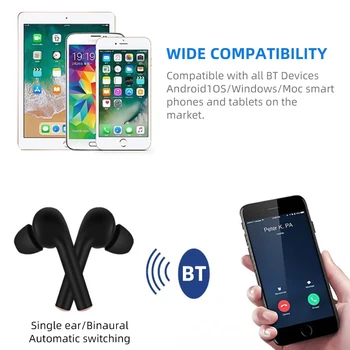 Pravda, J3 PRO Bezdrátové TWS Bluetooth 5.0 Sluchátka hi-fi Stereo Super Bass Sluchátka Noise Canceling Sportovní Sluchátka LED Nabíjení Případ