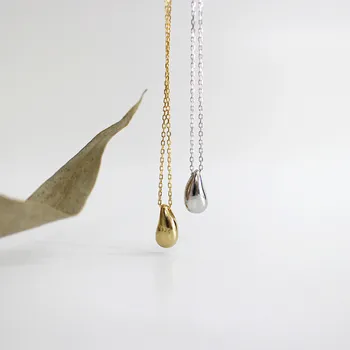 Předsádce Zlaté Kapky Vody Fazole Náhrdelníky & Přívěsky Pro Ženy 2018 Nový Trend 925 Sterling Silver Šperky Fasion