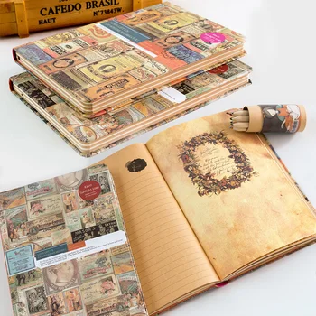 Přenosné Kreativní Zápisník Retro Deník, Kresba Vynikající Deník Knihy Jedinečný Vzhled Design, Kancelářské Práce