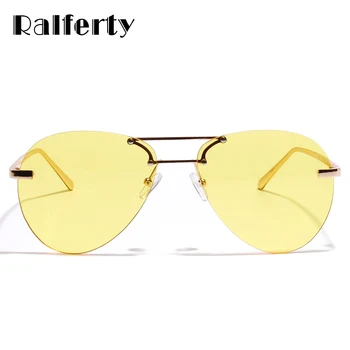 Ralferty Klasické Pilotní Brýle, Ženy, Transparentní Žluté Brýle Candy Barva Brýle Oválné Sluneční Brýle Pro Ženy Odstíny WB141