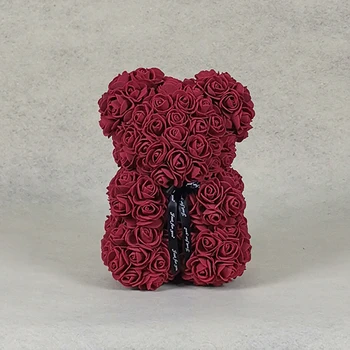 Roztomilý 24 cm Medvídek Umělé Růže, Květiny Pro Ženy, Přítelkyni, Valentines Svatební Dárek k Narozeninám Domova Dropshipping