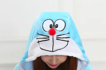 Roztomilý Doraemon unisex dospělé flanelové zvířat Pyžamo cosplay Onesies Pijama Pyžamo dámské Sady oblečení na spaní Župan