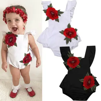Sexy Krásné Batole Novorozence Baby Dívky Květinové Kombinézu Kombinéza Oblečení Oblečení
