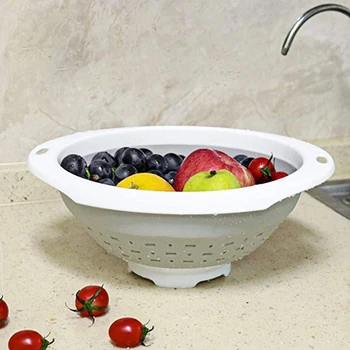 Skládací Mozků Koš,Myčka nádobí-Bezpečné Silikonové Skládací Sítko, Kuchyň Odkapávač na nádobí Koš na Těstoviny, Zeleninu a Ovoce