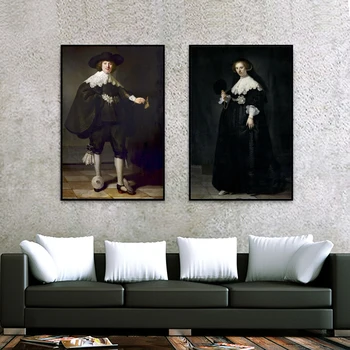 Slavný Obraz Malířské Plátno Umění Zdi Portrét Poaters Kuna Soolmans A Oopjen Coppit Svatební Vyroben Rembrandt Van Rijn