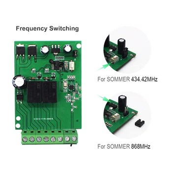 SOMMER 4020 TX03-868-2 Náhradní Garážová vrata Dálkové Ovládání Přijímač 868.8 MHz 2 kanály dálkového spínače, přijímač, vypínač