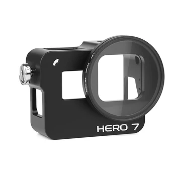 STŘÍLET CNC Hliníkové Slitiny Ochranné Pouzdro Cage Mount pro GoPro Hero 7 6 5 Černá s 52mm UV Objektiv pro Go Pro Hero 7 6 5 Příslušenství