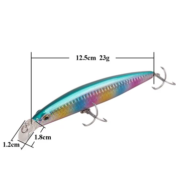 TAF+ Potoční Rybářské návnady Wolframu Hmotnost Systém 125 mm 23g Různé Barvy Hot Model Těžké Návnady Isca Umělé Rybářské Woblerů