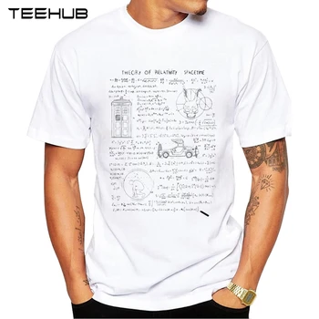 TEEHUB Teorie relativity Muži T-Košile Hipster E = mc2 Design Krátký Rukáv Topy Geek Styl Pánské Trička