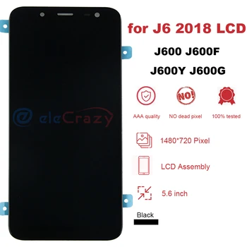 Testováno Super AMOLED Samsung Galaxy J6 2018 J600 LCD J600F J600Y J600G dotykový displej shromáždění Náhradní AAA