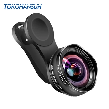 TOKOHANSUN Profesionální HD Objektiv Fotoaparátu Kit 0.45 X Široký Úhel a Makro 15X Objektiv Mobilní Telefon Objektiv pro iPhone 6s 7 plus Samsung