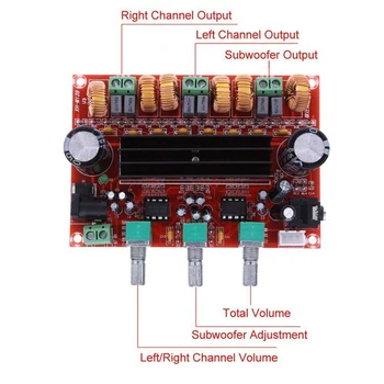TPA3116D2 Zesilovač Board 2.1 Kanálu Třídy D Digitální Napájení Audio Stereo ZESILOVAČ Modul 2 x 50W+100W pro Audio Systém DIY Reproduktory