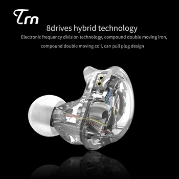 TRN V10 2BA+2DD Hybridní Sluchátka In-Ear Sluchátka 8 Ovladače, Sluchátka S 2póly/0,75 mm Dual Dynamic Vyvážené Kotvy Sluchátka