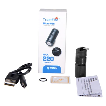 TRUSTFIRE MINI2 220lm USB Dobíjecí 10180 LED Keychain Světlo IPX8 Vodotěsné EDC Svítilna Lanterna Pochodeň Lampa Reflektor