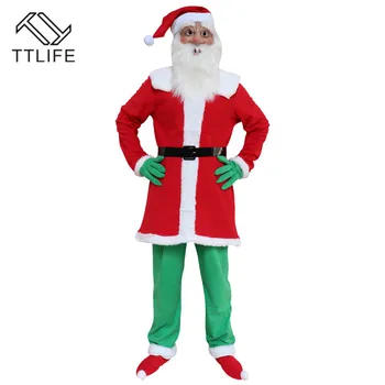 TTLIFE Nové Santa, Grinch Cosplay Kostým Jak Grinch Ukradl Vánoce Kostým Oblečení Set Maska Halloween Masku Mimozemšťana