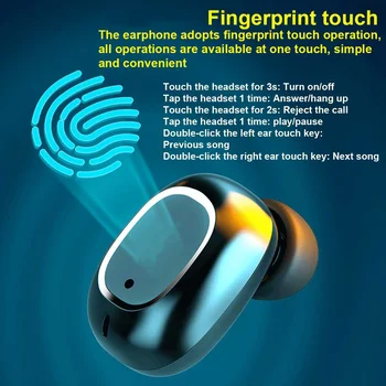 TWS Bezdrátová Bluetooth Sluchátka s Nabíjecí Box Vodotěsné Stereo Sportovní In-Ear Sluchátka Sluchátka S Mikrofonem