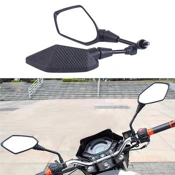 Uhlíkové vlákno barva univerzální Zadní 10mm 8mm ATV Off-road, Dirt Pit Bike motorka boční zrcátko moto motocykl zpětná zrcátka
