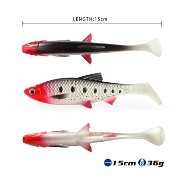 Umělý živý big soft lure velké 3D oko měkké návnady 15cm/36g swimbaits wobbler pike bass rybaření rig