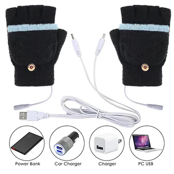 USB Powered Topení Vytápěné Zimní Ruku Teplejší Rukavice v Pračce Unisex MittensUnisex Dotykový Tepelné Zimní Teplé rukavice
