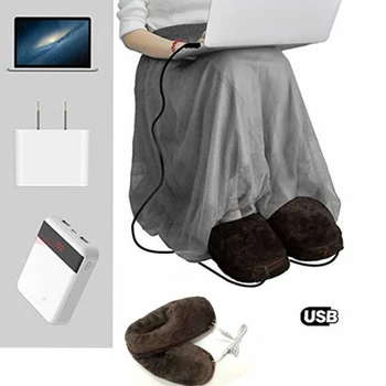USB Vyhřívané Pantofle Studené Úlevy Domů Pad Měkké Zimní Vytápění Boty Nohy Teplejší Praktický Dárek Přenosný Spolehlivý Elektrický