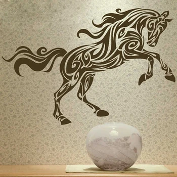 Velké velikosti abstraktní kůň vzor vodotěsné vinyl umění kůň nástěnné malby zeď obtisk samolepky na zeď dekorace doprava zdarma