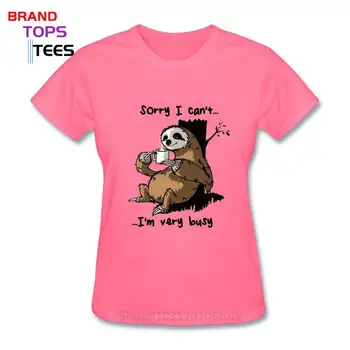 Velmi Zaneprázdněn Lenost Tričko dámské Top T-košile Vtipné Kreslené Tričko Letní Nové Šedé Trička Krátký Rukáv Bavlněné Oblečení