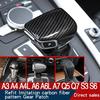 Vhodné pro Audi A4L A6L Q7 Q5LA5A3 imitace uhlíkových vláken zařízení rukojeť kryt převodovky kryt převodovky hlavy modifikace samolepky