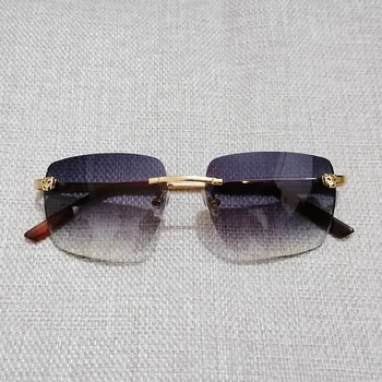 Vintage Leopard Styl Vrtaných sluneční Brýle Muži Náměstí Odstín Kovový Rám Jasné Brýle pro Ženy Beaching Brýle Příslušenství
