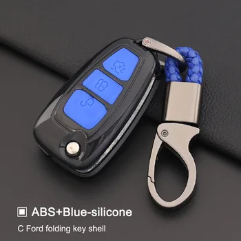 Vysoce kvalitní uhlíkové vlákno +ABS, alarm klíč řetězce prsten pouzdro držák Pro Ford C-Max Focus 3 MK3/Galaxy Mondeo Transit Kuga Uniknout