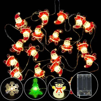 Vánoční Ozdoby 2M 20LED Vánoční LED Světla Řetězec Vánoční Strom, Santa Claus, Víla Světla Garland Pro Nový Rok 2021 Domova