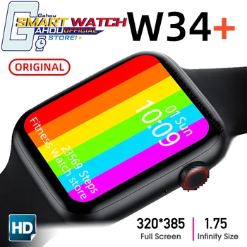 W34+ Chytré Hodinky Volání Bluetooth Srdeční Frekvence EKG Smartwatch Hodinky reloj IWO pk IWO 13 amazfit gts neo W34 W26 > W46 Z15 Z20 haylou