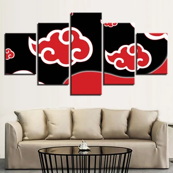 Wall Art Plátno Obrazy Rámec Pro Obývací Pokoj HD Otisky 5 Kusů Naruto Anime Obrazy Shippuden Totemy Plakáty Domova