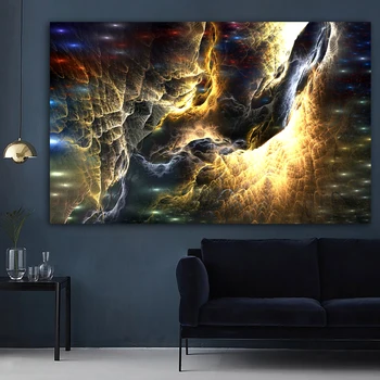Wangart Cloud olejomalba pruh světla ve tmě Nástěnné obrázky Pro Obývací Pokoj Plátně Moderní Umění Plakátu A Tisk