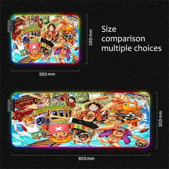 XGZ Anime One Piece Naruto RGB Gaming Mouse Pad, Herní Příslušenství, Počítačové XXL Mouse Pad LED Podsvícení Mause Pad Pad Klávesnice