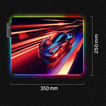 XGZ Cool 2077 Sportovní Auto, RGB Světelný LED Mouse Pad Lock Edge Gamer Gaming Posuvné Podložka pod myš XXL Počítač, Herní Příslušenství, Podložky