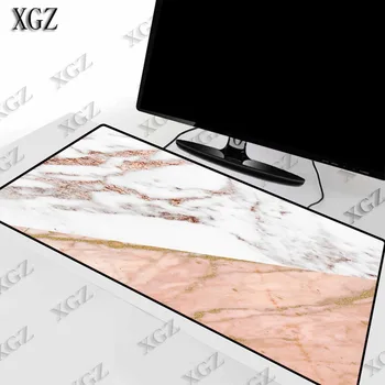 XGZ Zlaté z Bílého Mramoru Gaming Mouse Pad Velký Zámek Okraji Gamer Big Mat Počítač pad Herní Klávesnice Stůl