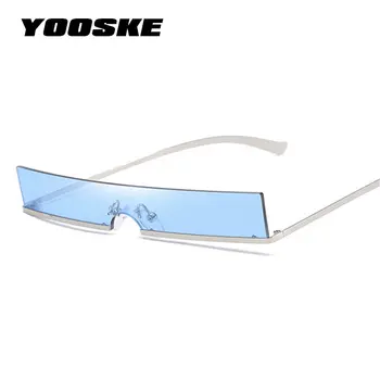 YOOSKE Módní sluneční Brýle Muži Ženy Trend Obdélník Sluneční Brýle Kovový Rám Vysoce Kvalitní Dámské Vintage Cateye Brýle UV400