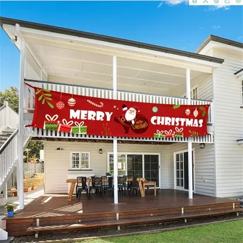 Zavěšení Oxford Tkanina Vánoční Banner Vánoční Ozdoby Santa Venkovní Vytáhnout Vlajku Veselé Vánoční Ozdoby Pro Domácí Navidad 2020