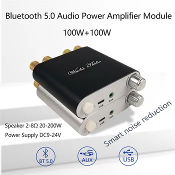 ZK-1002T TPA3116D2 Bluetooth 5.0 Subwoofer Zesilovač Deska 2*100W 2.0 Kanálu High Power Audio Stereo Zesilovač Deska Bass AMP