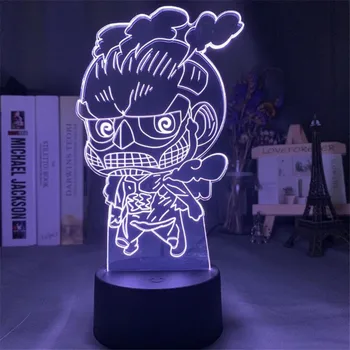Útok Na Titan Anime 3D Lampa LED Domácí Dekorace Eren Jaeger Levi Mikasa Obrázek Lampara Ložnice Noční Noční Světlo Domova