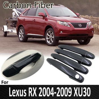 Černý z Uhlíkových Vláken pro Lexus RX XU30 2004 2005 2006 2007 2008 2009 RX300 RX330 RX350 RX400h Klika Kryt, Auto Příslušenství