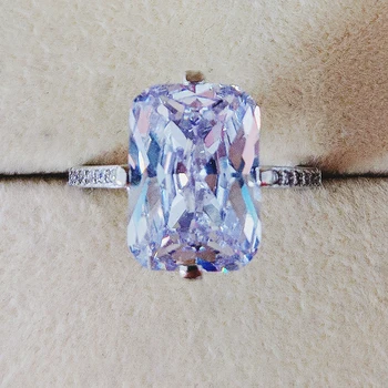 Šumivé Žena snubní prsten 925 Sterling silver 5ct diamond Svatební Kapely Prsteny pro Ženy, Svatební drahokam Šperky