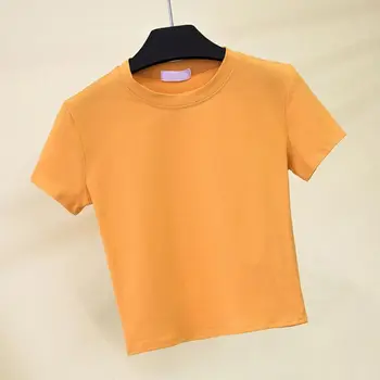 Ženy, Dívky Letní Krátký Rukáv T-Košile Jednobarevné Půl Vysoká Krk Svetr Slim Top Sport Základní Ležérní Streetwear