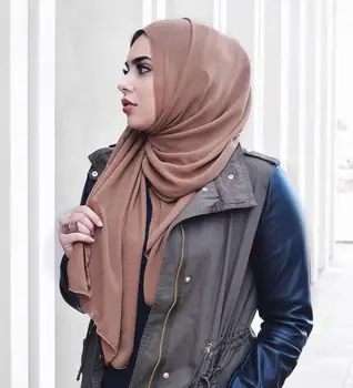Ženy Elastické Tenké Muslimské Hidžáb Šátek, jemné hedvábí Femme Plus Velikosti Viskózová Hijabs Islámské Šátky Soild Šátek Pro Ženy 80*180cm