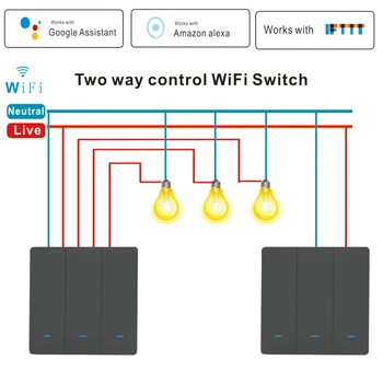 1/2/3 Programy Tuya WiFi Smart Touch Zdi Vypínač 90-250V Tlačítko/Ovládání APLIKACE Automatizace Práce S Alexa Google Domov