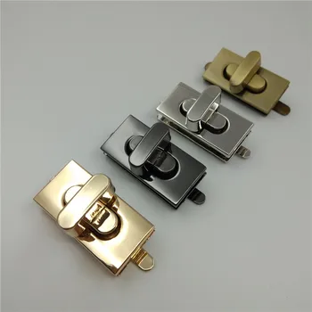 (10 ks/lot) Factory velkoobchodní tašky kabelky kovový obdélníkový twist lock dekorativní spony hardware příslušenství