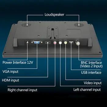 10 palcový Přenosný Monitor HDMI-kompatibilní 1920x1080 IPS Displej Počítač LED Monitor s Kožené Pouzdro pro PS4 Pro/Xbox/Telefon