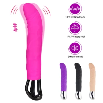 10 Rychlostí Dildo Vibrátor Pro Ženy G-Spot Klitoris Stimulátor Pro Lesbické, Gay, Dospělé Erotické Sex Hračka, USB Nabíjecí Vibrátor Vibrátor